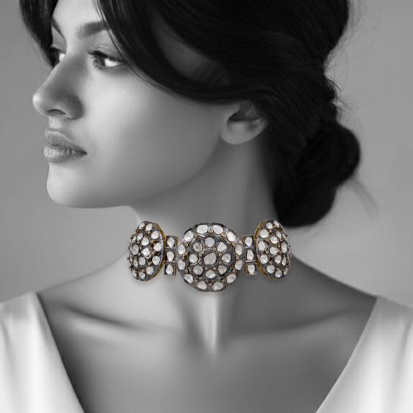 Radial Tri-Circular Polki Choker